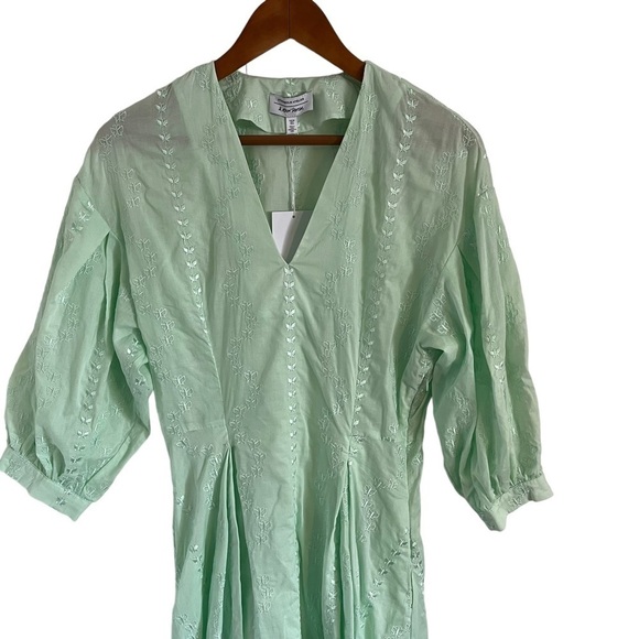 & OTHER STORIES Butterfly Embroidered Fit & Flare Midi Dress - Picture 5 of 12